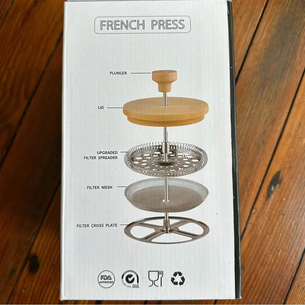 NEW Sivaphe No-Plastic French Press Coffee Maker 34 oz